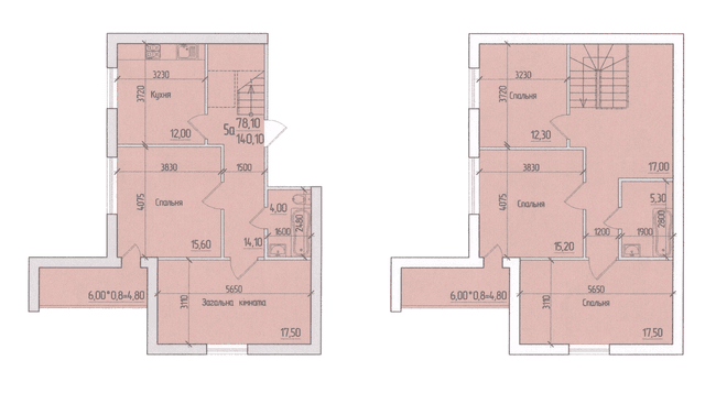 План 5-кімнатної квартири 140.1 м2